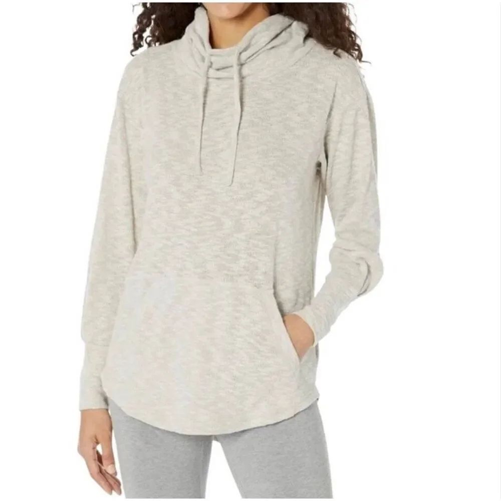 Prana Frieda grey cowl neck sweater size XL
